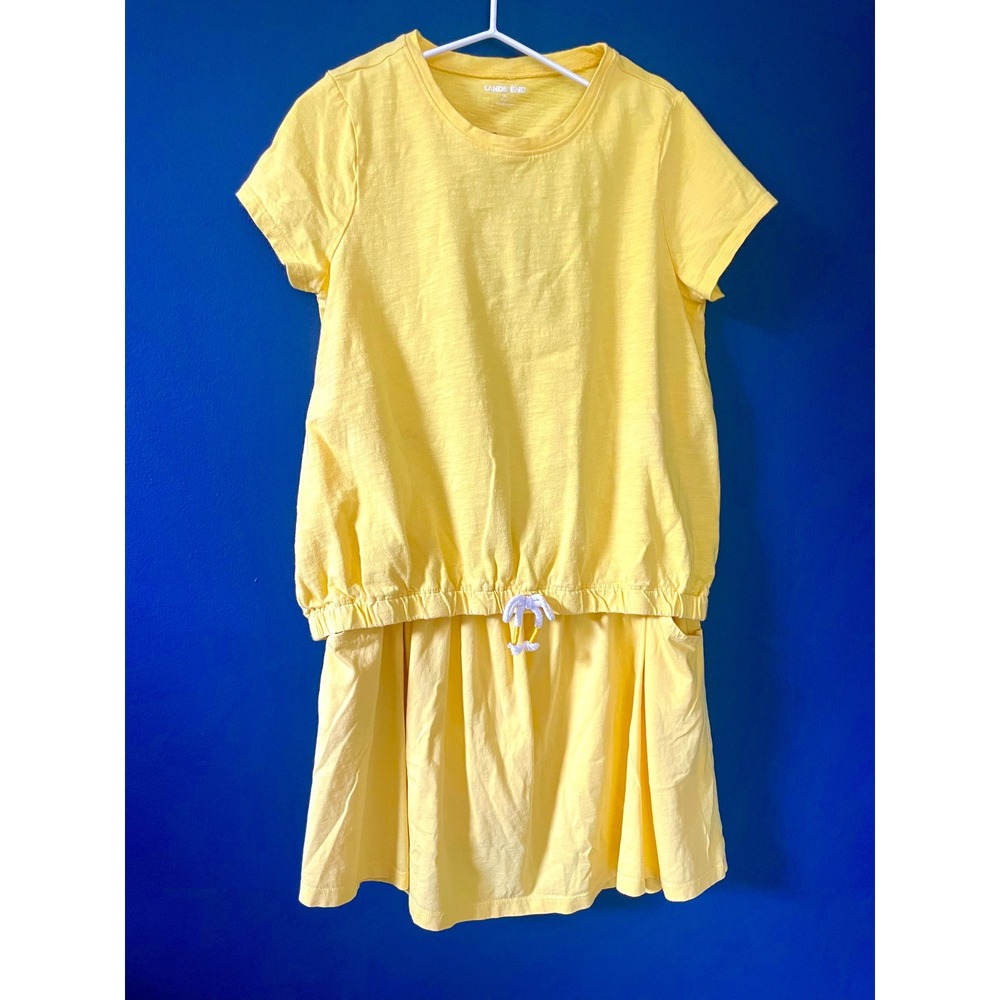 Land's End Girl's 2-Piece Top & Skort Set, ☀️Sunshine Yellow, Size M (10/12)